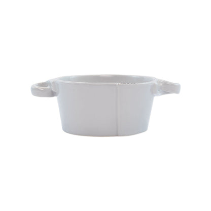 Vietri Lastra Small Handled Bowl Dinnerware Vietri Light Gray