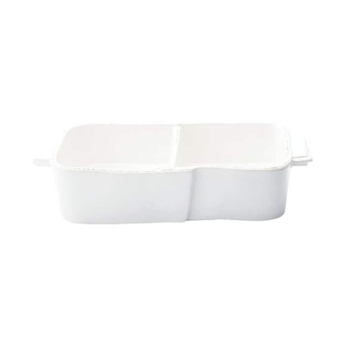 Vietri Lastra White Two-Part Server Dinnerware Vietri