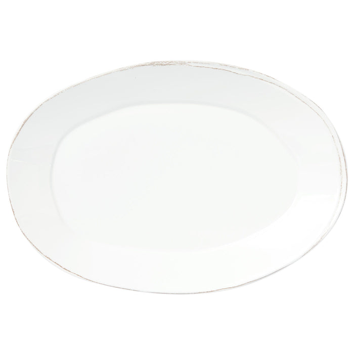 Vietri Melamine Lastra White Oval Platter Dinnerware Vietri