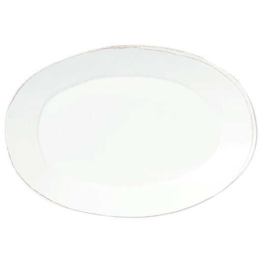 Vietri Melamine Lastra White Oval Platter Dinnerware Vietri