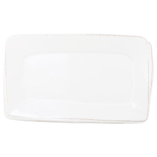 Vietri Melamine Lastra White Rectangular Platter Dinnerware Vietri