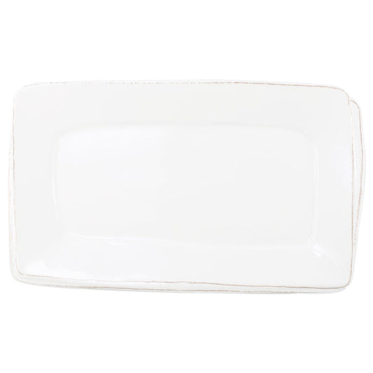 Vietri Melamine Lastra White Rectangular Platter Dinnerware Vietri