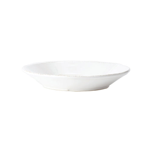Vietri Melamine Lastra White Shallow Bowl Dinnerware Vietri