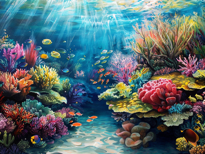 Vivid Caribbean Coral Reef