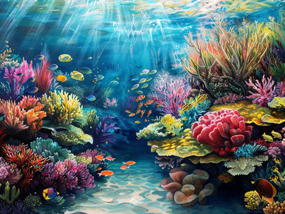 Vivid Caribbean Coral Reef
