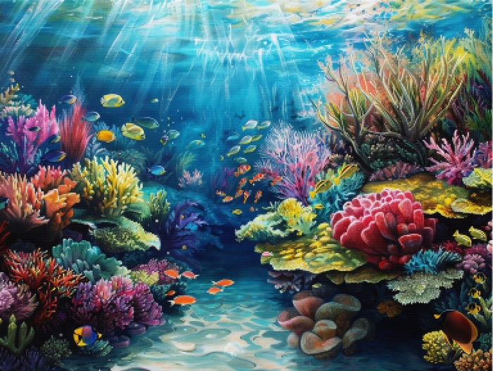 Vivid Caribbean Coral Reef