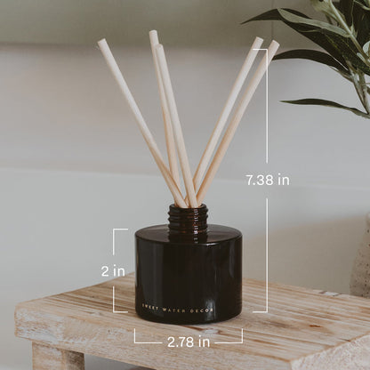 Warm and Cozy Amber Tinted Glass Jar Reed Diffuser - Sweet Water Decor - Reed Diffusers
