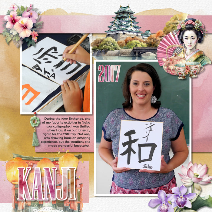 Watercolor Pink Alpha Digital Scrapbook Kit