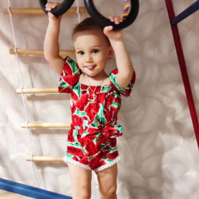 WATERMELON Red Romper with Headband
