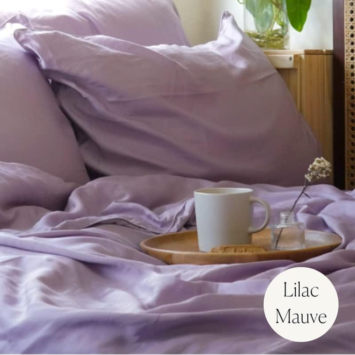 Weavve Home Signature Tencel Duvet Cover Queen Size Lilac Mauve