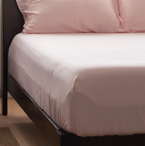 Weavve Home Signature Tencel Fitted Sheet California King Size Blush Pink