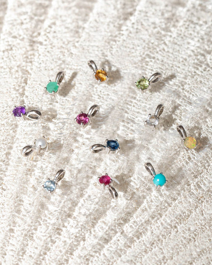 White Topaz Birthstone Charm