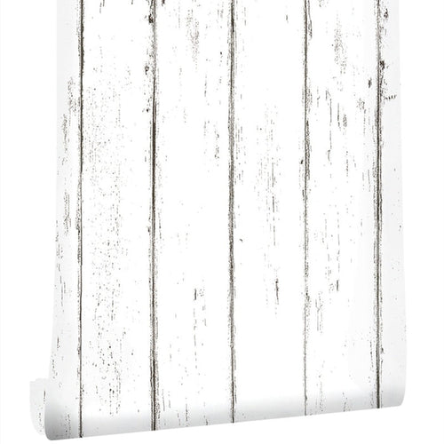 White Wood Planks Self-Adhesive Wallpaper