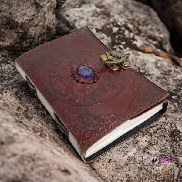 Witchy Vibes Lapis Leather Journal 🌙 - journal