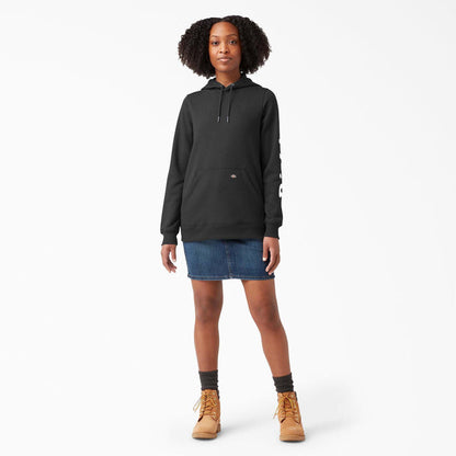 Dickies women's water repellent hoodie in black, additional product view