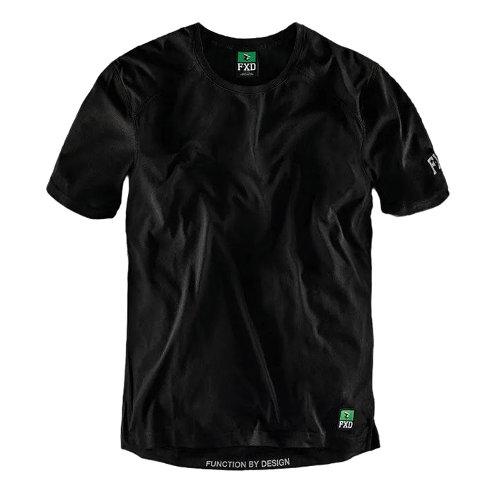 FXD WT-3 technical work tee in black with moisture-wicking fabric, big and tall sizing