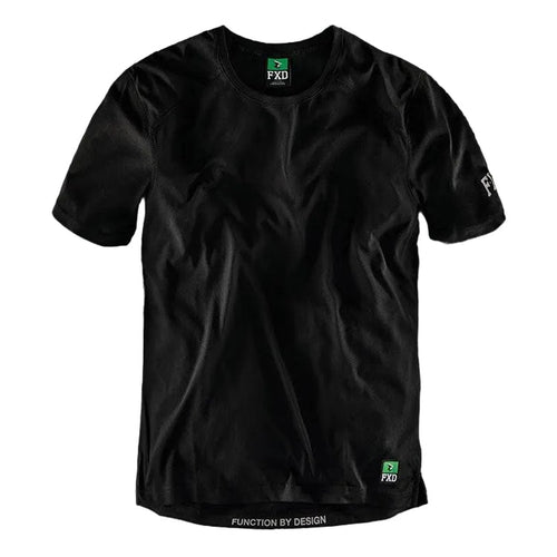 FXD WT-3 technical work tee in black with moisture-wicking fabric, big and tall sizing