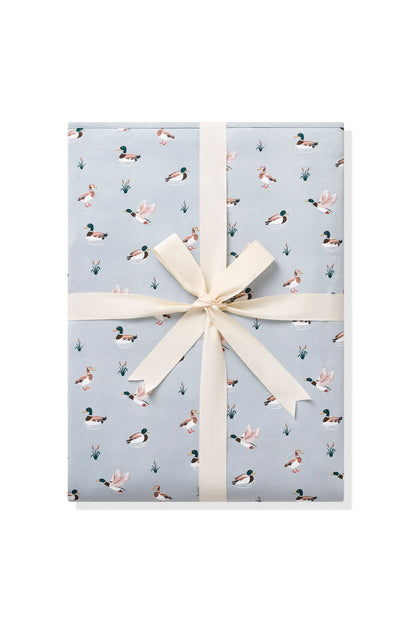 Youth Blanket in Mallard Duck 1.0 shown in its packaging shown tied in a linen bow